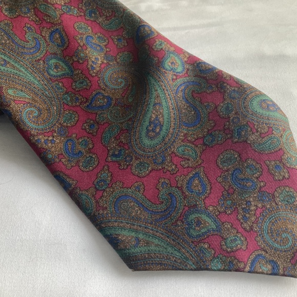 LANVIN PARIS PURE SILK PAYSLEY TIE - Picture 2 of 6